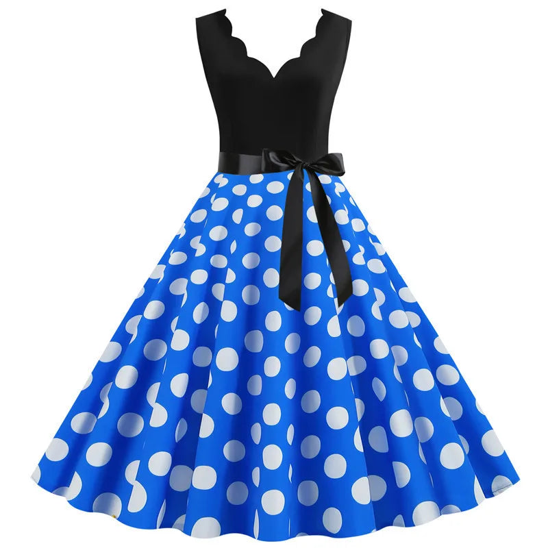 Robe vintage année 50 bleu