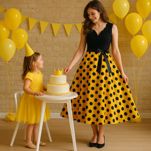 Robe vintage année 50 couleurs jaune