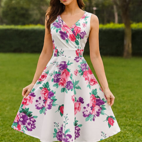 Robe vintage chic à fleur