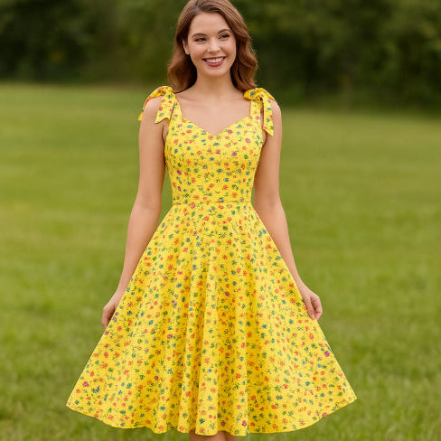 Robe vintage à fleurs fille