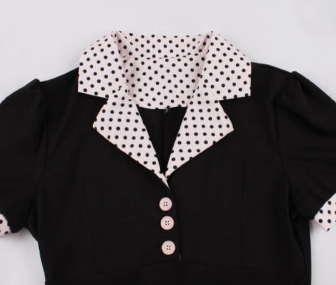 Robe vintage petit pois haut