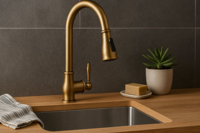 Robinet cuisine vintage bronze