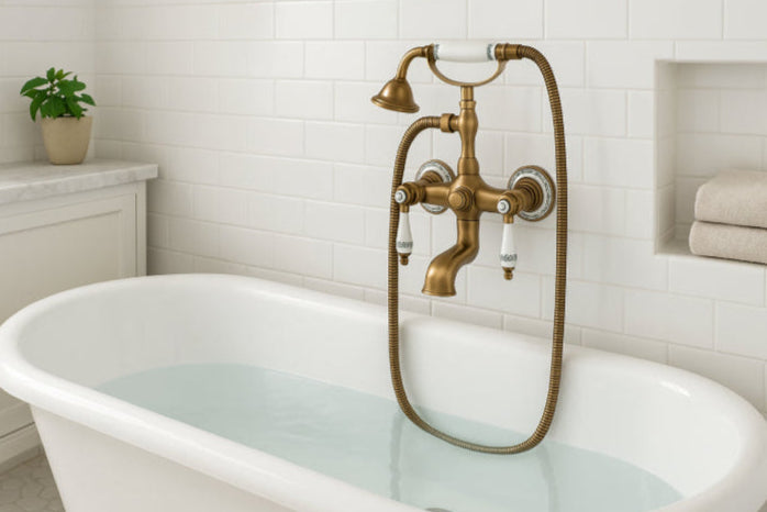 Robinet salle de bain vintage blanc