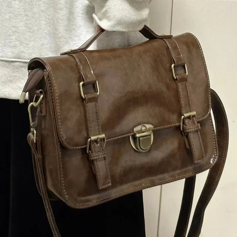 Sac de cours vintage marron