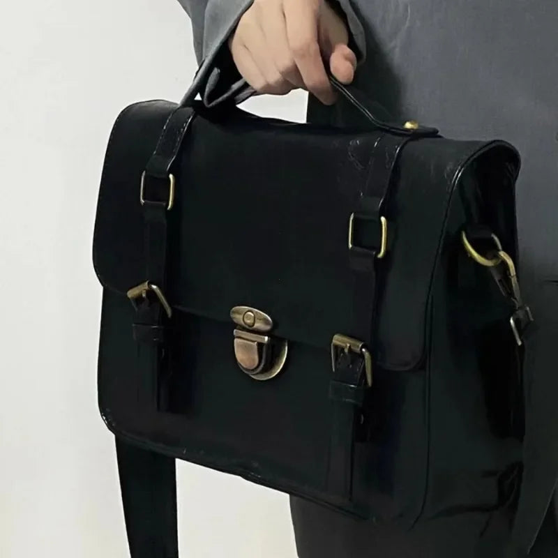 Sac de cours vintage noir
