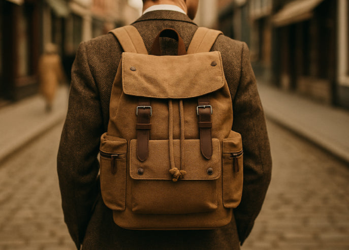 Sac à dos vintage en tissu rue