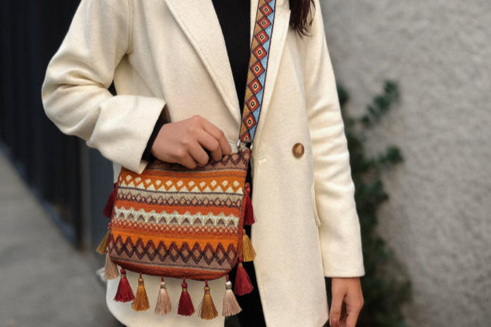 Sac à main vintage année 70 jaune