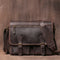 Sac messager en cuir marron foncé