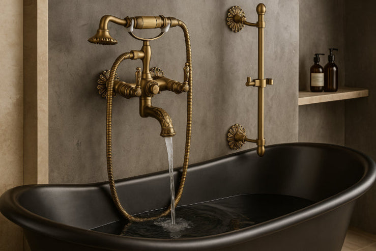 Salle de bain chic vintage noir