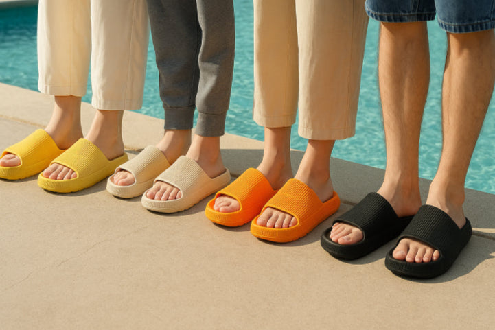 Sandale vintage antidérapant orange noir beige