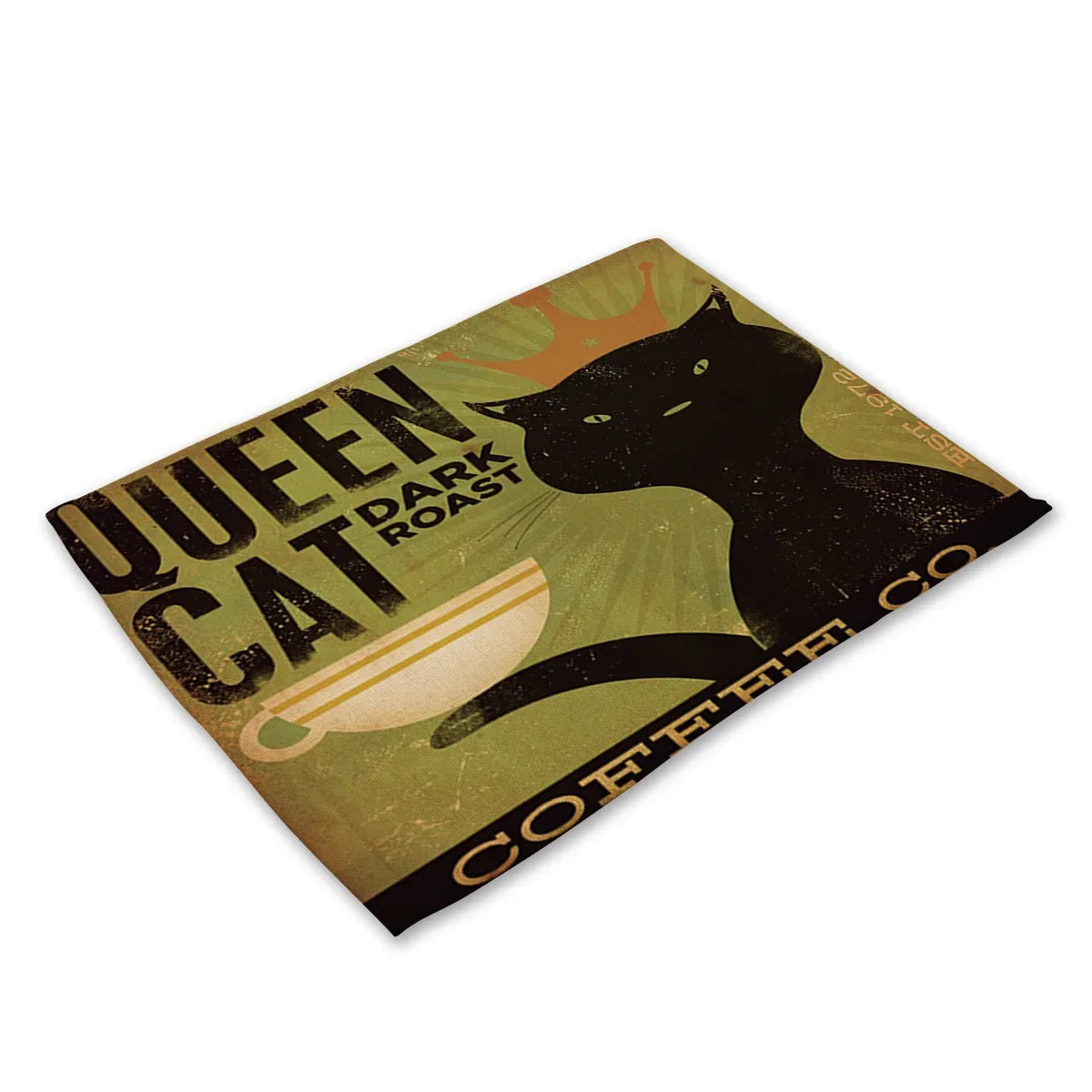 Set de table vintage chat noir