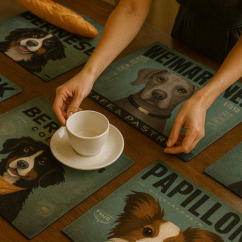 Set de table vintage chien