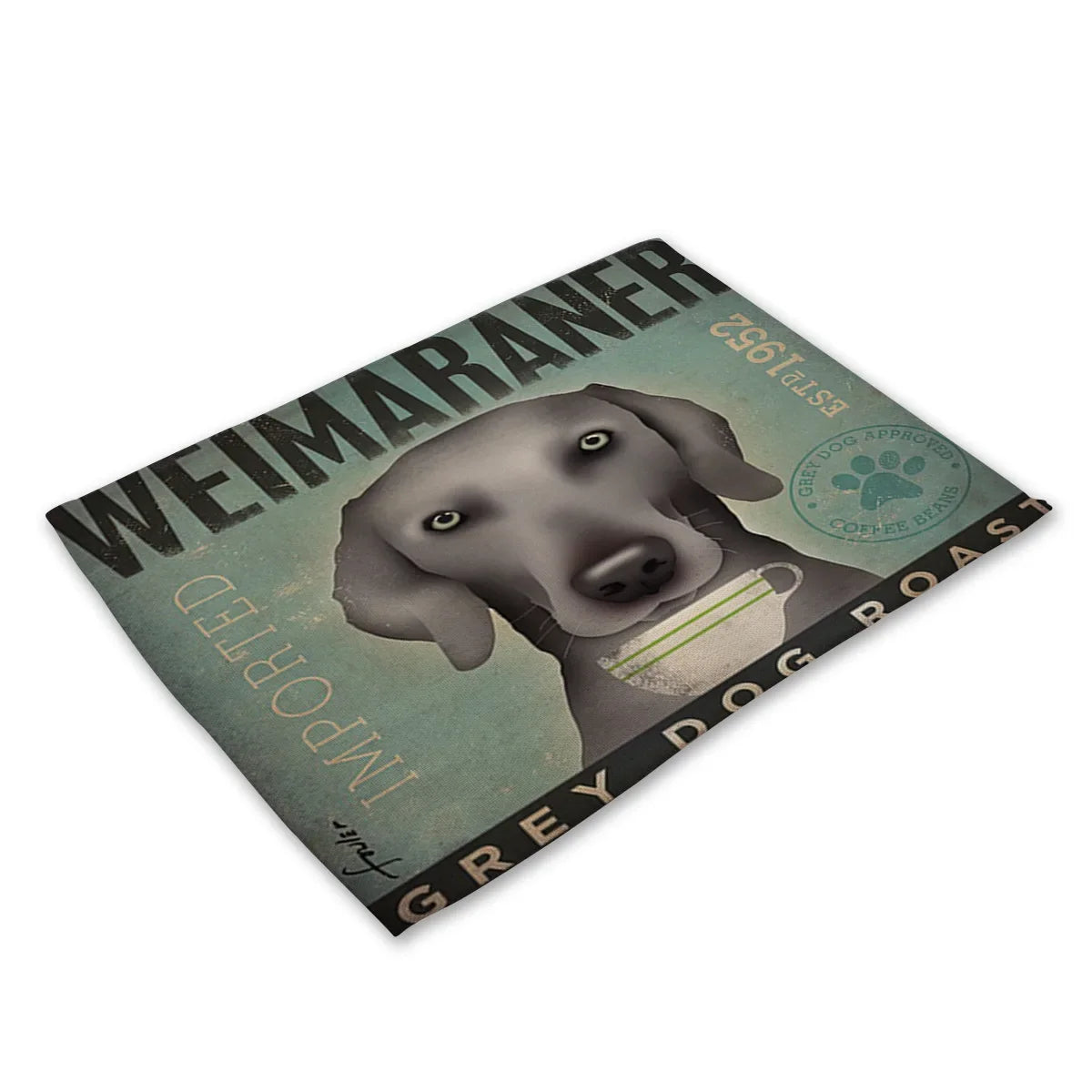 Set de table vintage chien gris