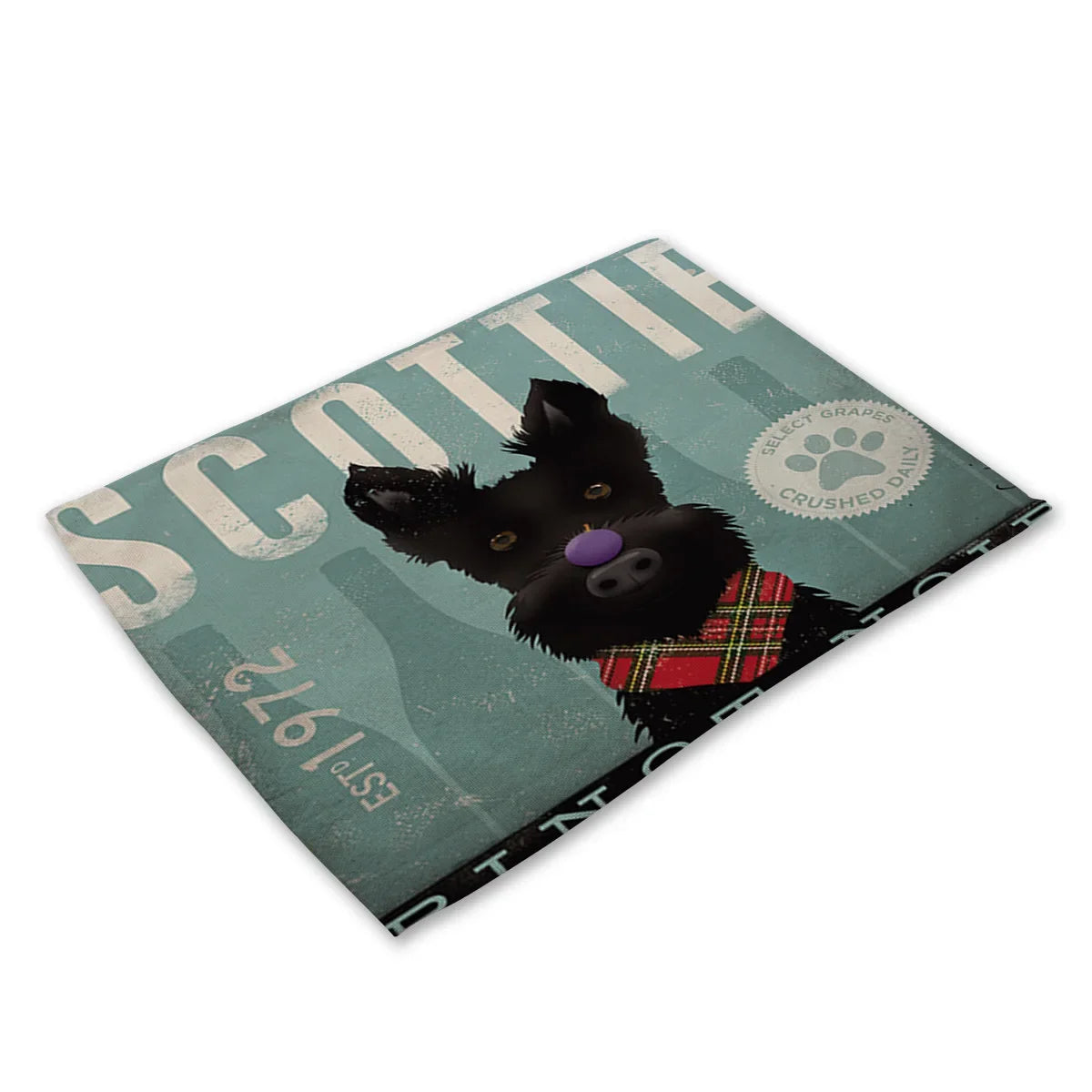 Set de table vintage chien noir