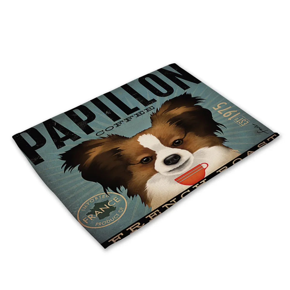 Set de table vintage chien petit café