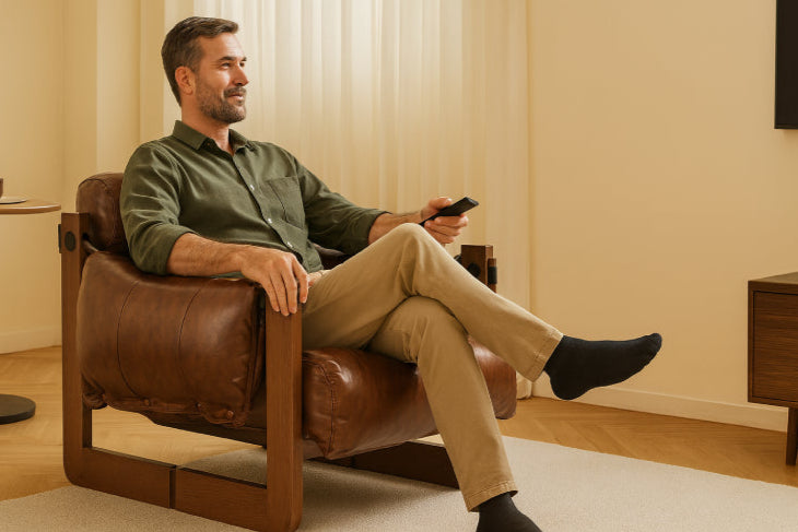 Sofa en cuir de luxe vintage homme