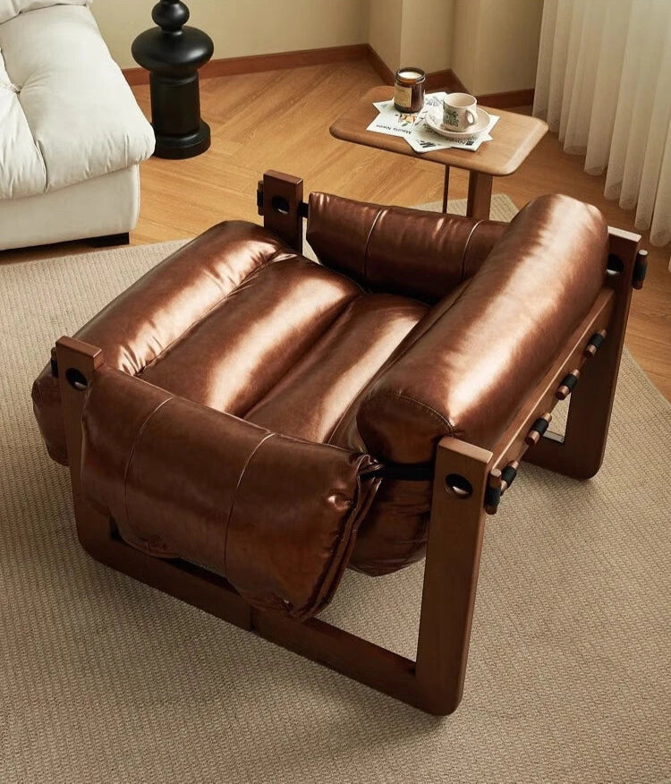 Sofa en cuir de luxe vintage marron