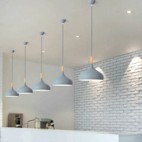 Suspension cuisine vintage gris  en bois