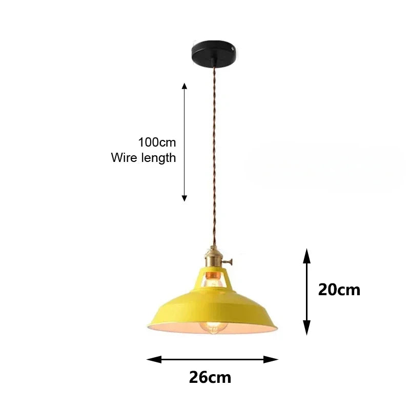 Suspension cuisine vintage jaune