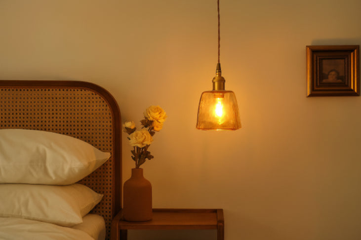 Suspension en verre vintage lit