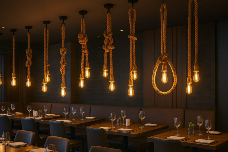 Suspension industrielle vintage tables