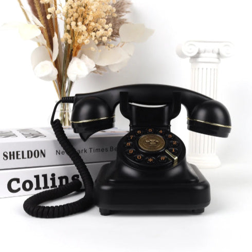 Téléphone antique vintage boutons marron