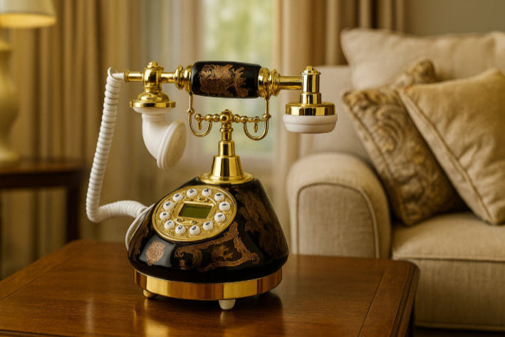 Téléphone luxe vintage salon
