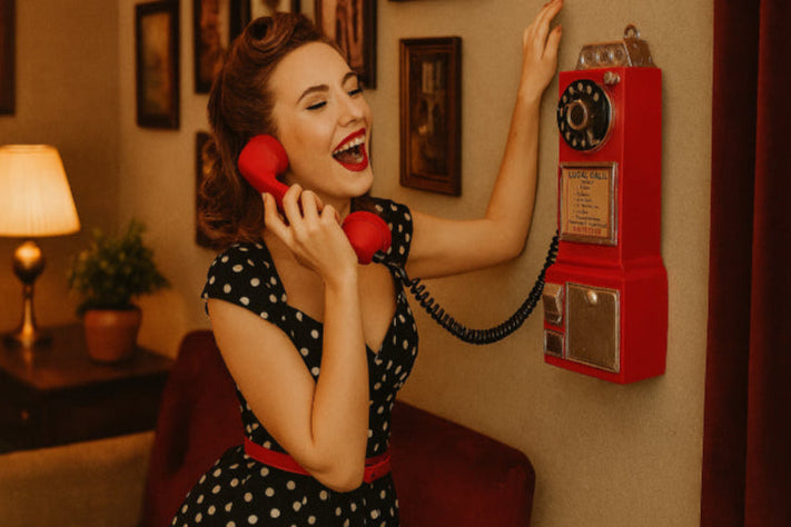Téléphone mural vintage femme