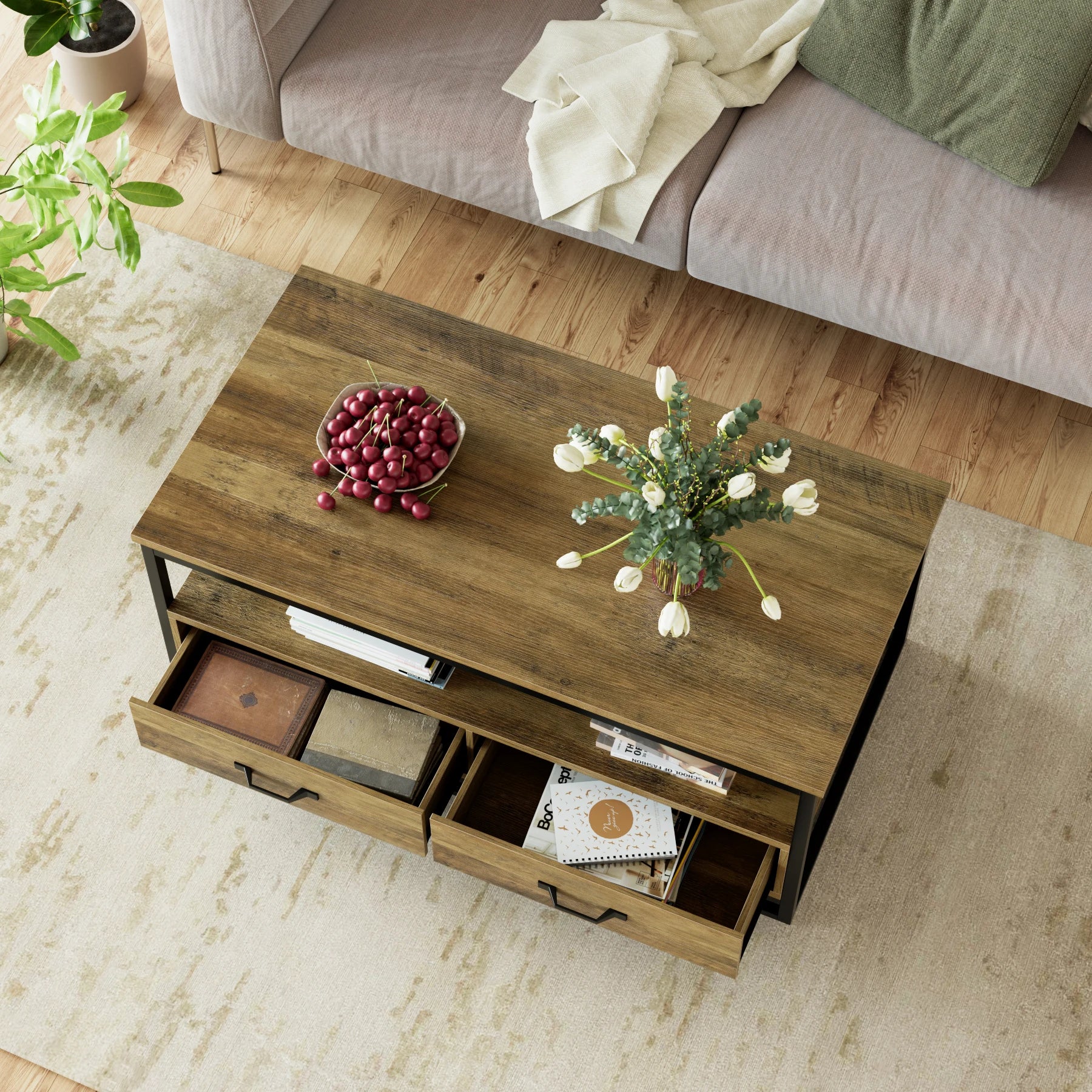 Table basse vintage industrielle salon