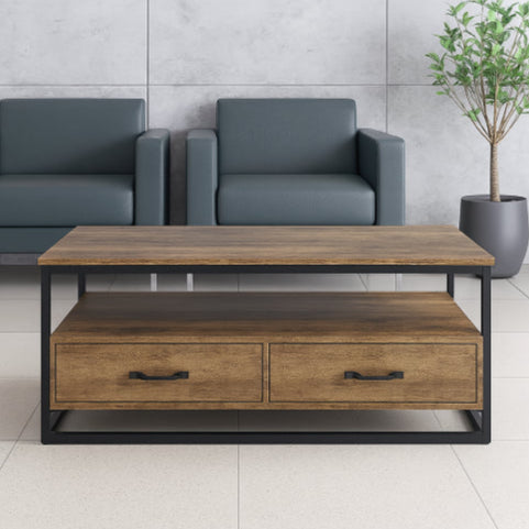 Table basse vintage industrielle salon gris