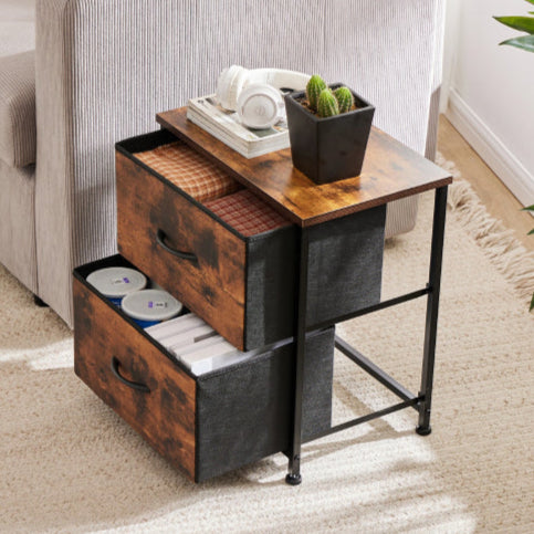 Table chevet vintage serviette