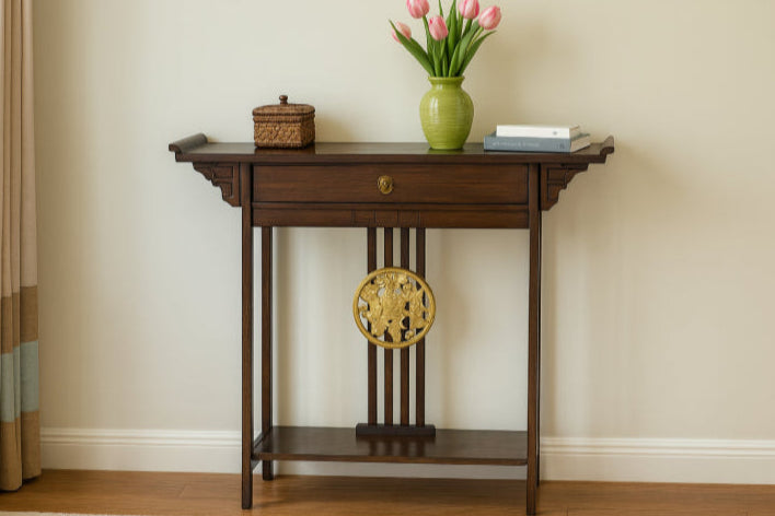 Table console vintage vase