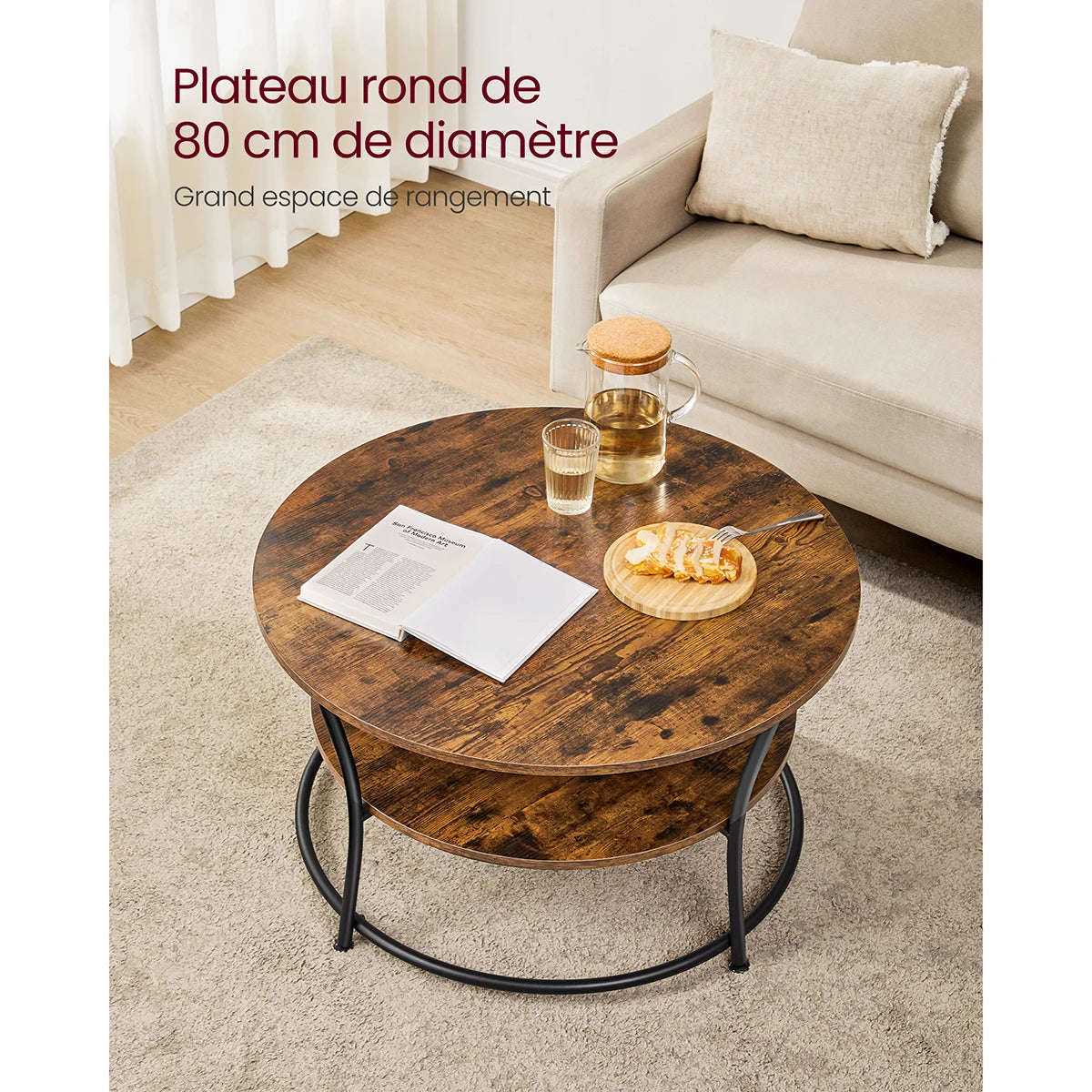 Table ronde vintage salon