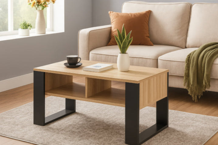 Table salon vintage plante