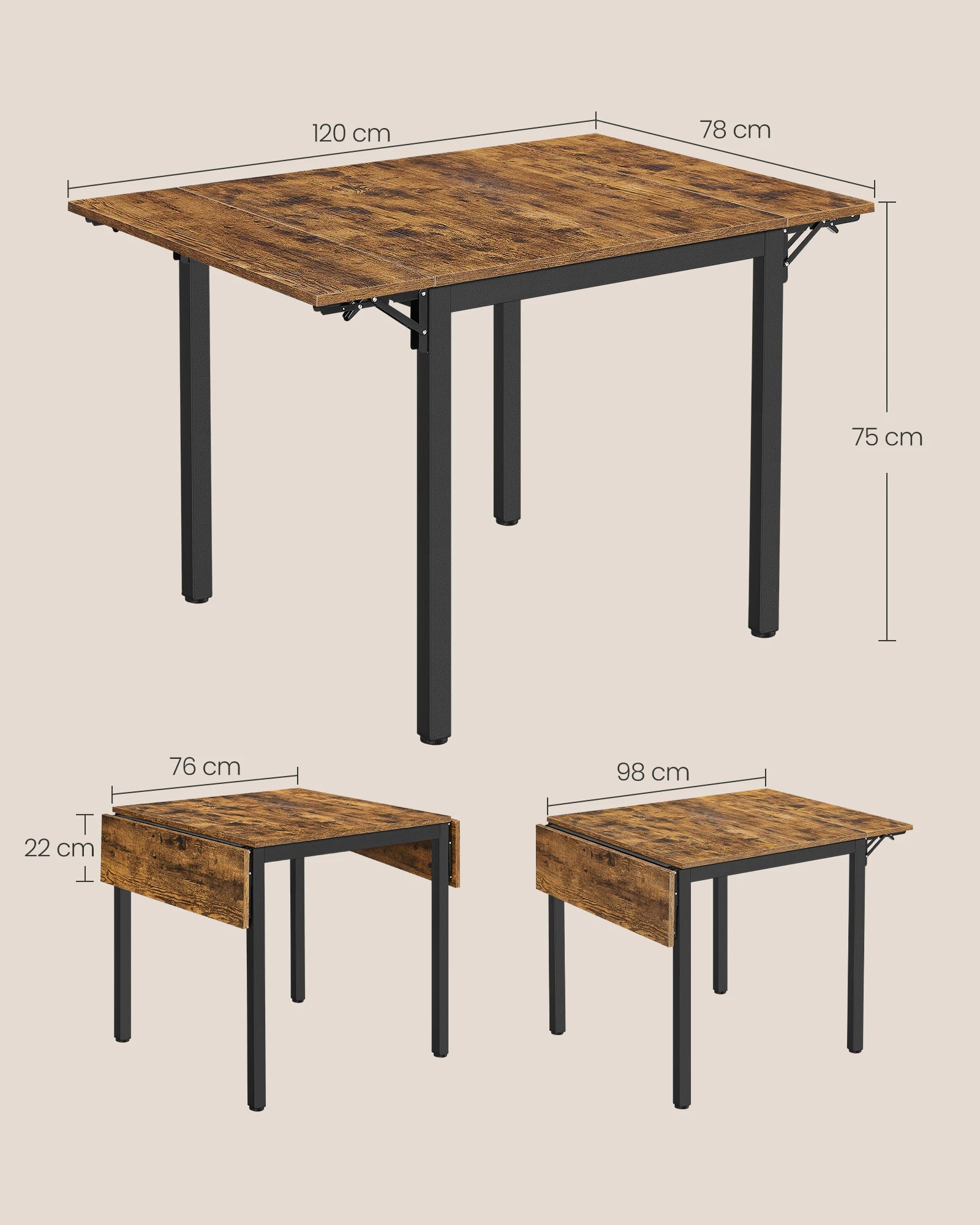 Table scandinave vintage taille