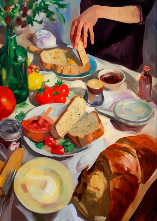 Tableau cuisine vintage petit dejeuner