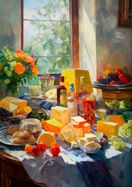 Tableau cuisine vintage plateau fromage