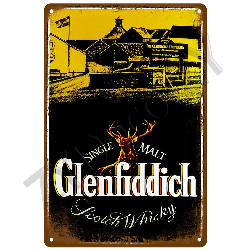 Tableau en métal vintage glenfiddich