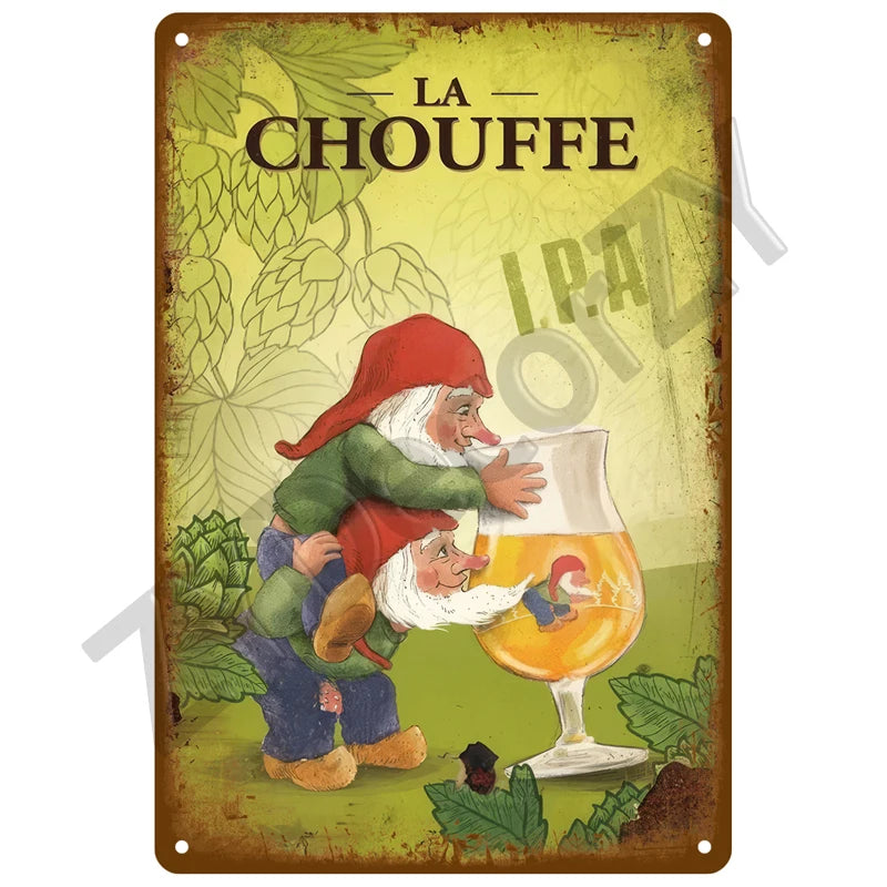 Tableau en métal vintage la chouffe
