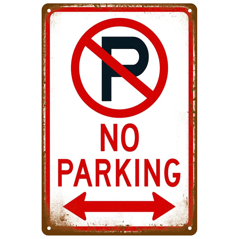 Tableau en métal vintage no parking