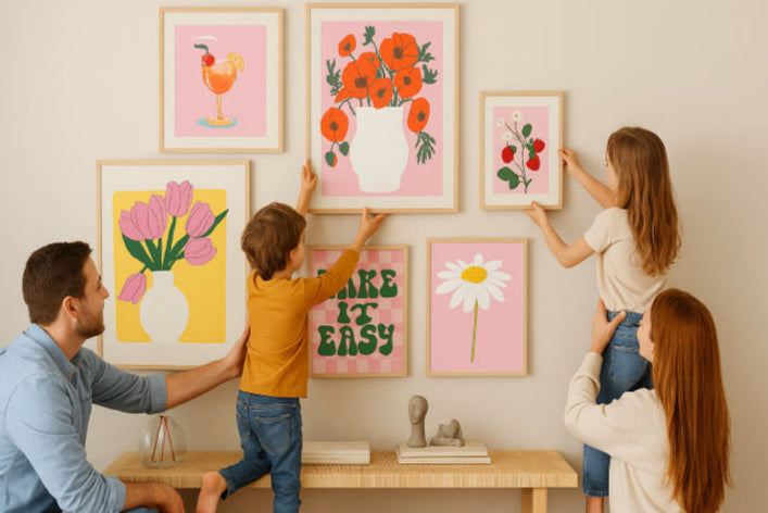 Tableau fleur vintage famille