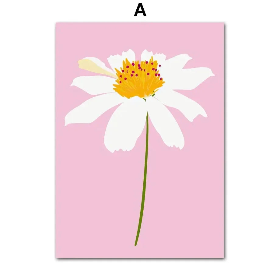 Tableau fleurs vintage fleur blanche