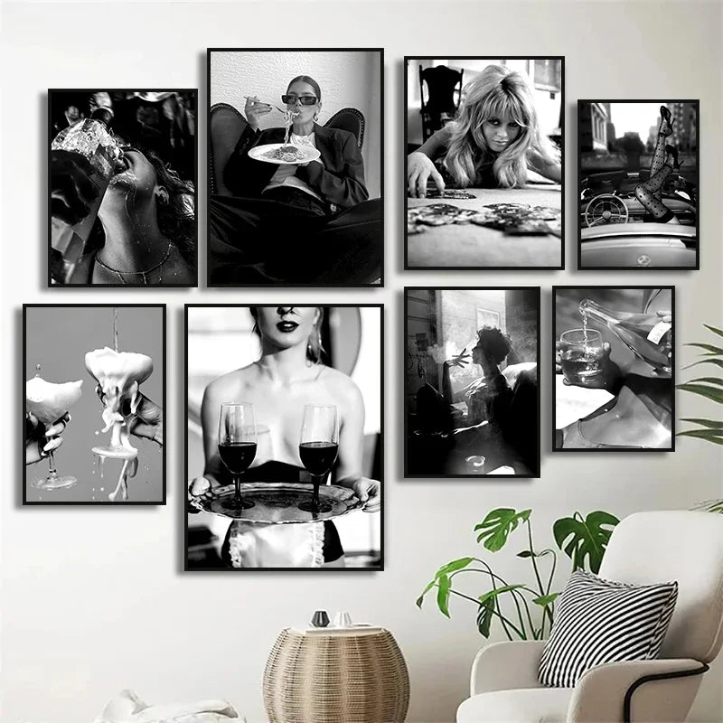 Tableau noir et blanc vintage mur
