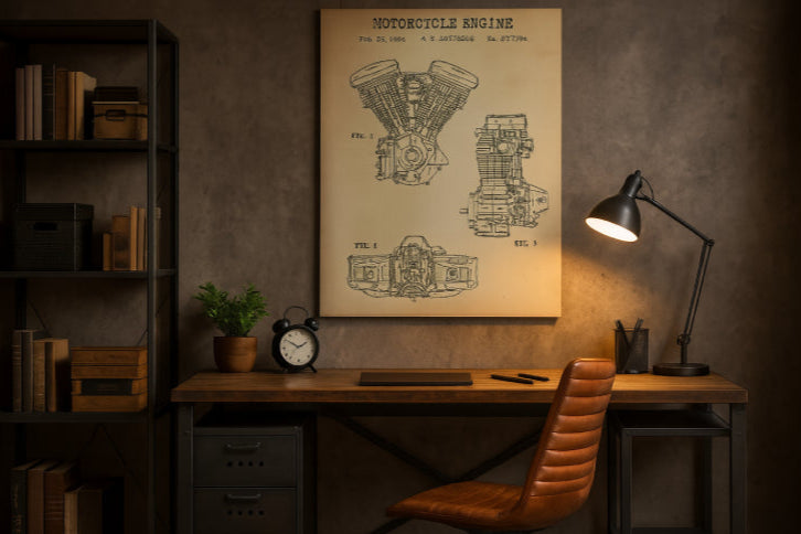 Tableau vintage industriel bureau