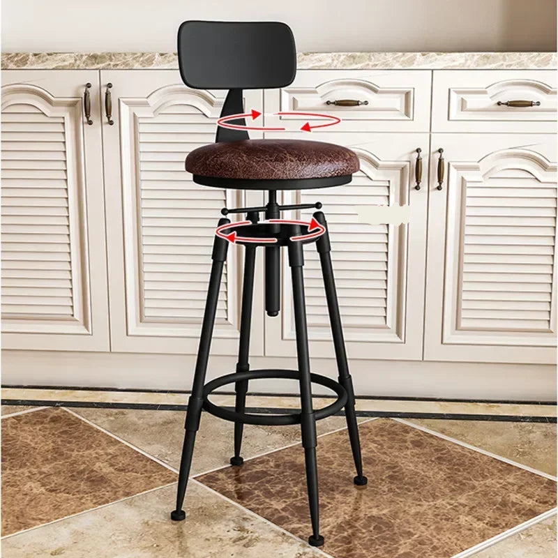Tabouret comptoir industriel vintage dossier meuble