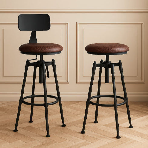 Tabouret comptoir industriel vintage fond beige