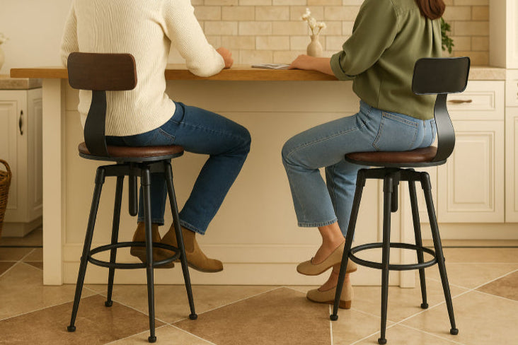 Tabouret comptoir industriel vintage noir