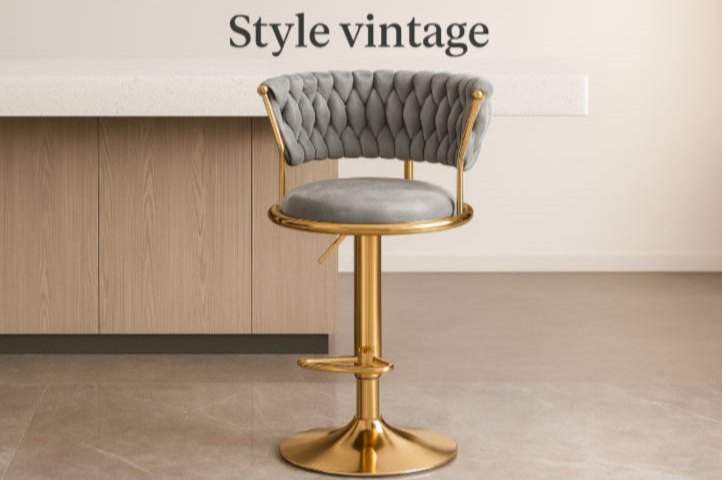 Tabouret de bar vintage fond blanc