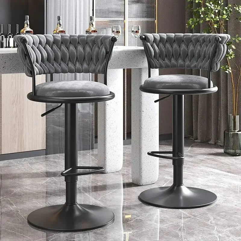 Tabouret de bar vintage gris foncé