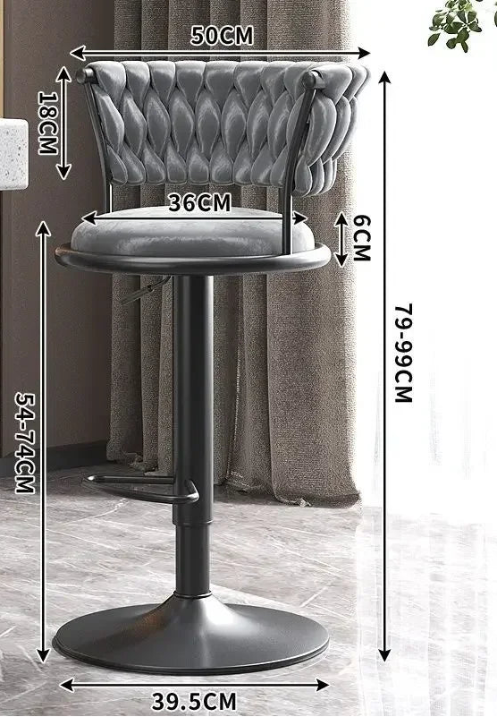 Tabouret de bar vintage noir gris foncé